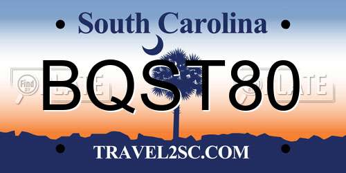 BQST80 South Carolina License Plate