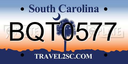BQT0577 South Carolina License Plate