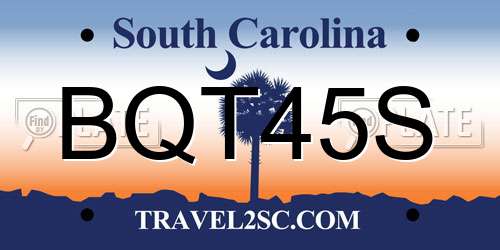 BQT45S South Carolina License Plate