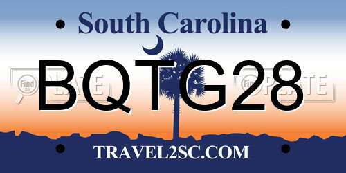 BQTG28 South Carolina License Plate