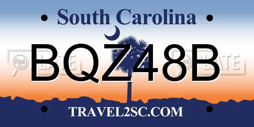 BQZ48B South Carolina License Plate