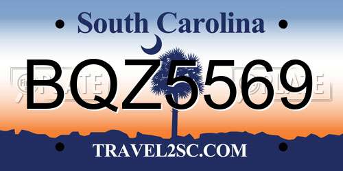 BQZ5569 South Carolina License Plate