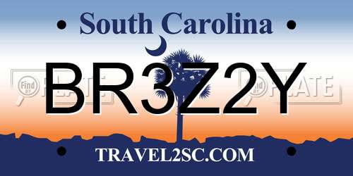 BR3Z2Y South Carolina License Plate