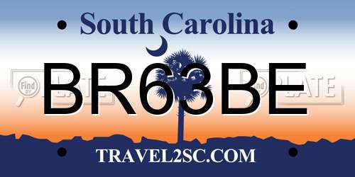 BR63BE South Carolina License Plate