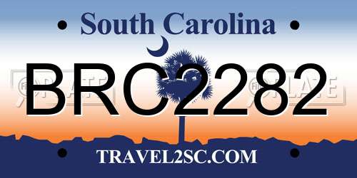 BRC2282 South Carolina License Plate