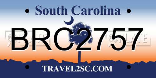 BRC2757 South Carolina License Plate