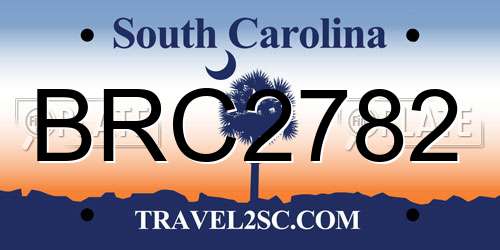 BRC2782 South Carolina License Plate