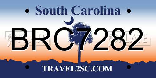 BRC7282 South Carolina License Plate