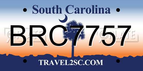 BRC7757 South Carolina License Plate