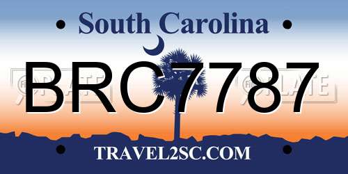 BRC7787 South Carolina License Plate