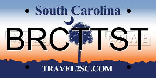 BRCTTST South Carolina License Plate