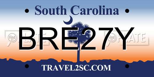 BRE27Y South Carolina License Plate