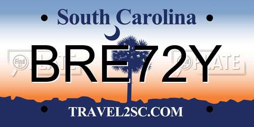 BRE72Y South Carolina License Plate