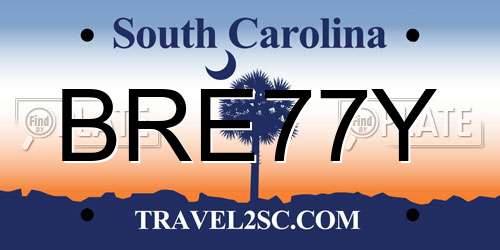 BRE77Y South Carolina License Plate