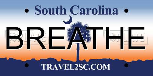 BREATHE South Carolina License Plate