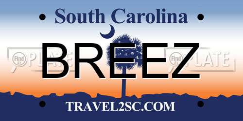 BREEZ South Carolina License Plate