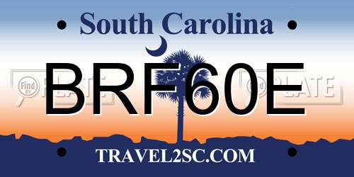 BRF60E South Carolina License Plate