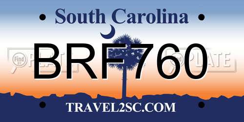BRF760 South Carolina License Plate