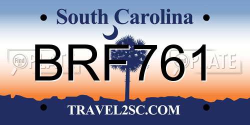 BRF761 South Carolina License Plate