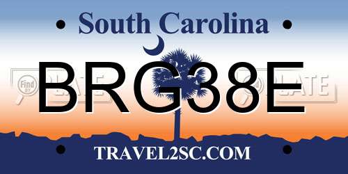 BRG38E South Carolina License Plate