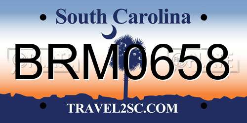 BRM0658 South Carolina License Plate