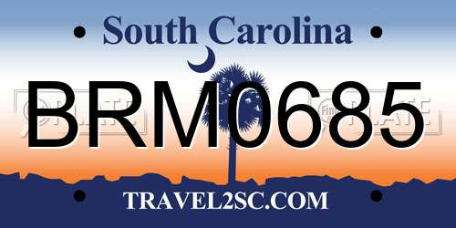 BRM0685 South Carolina License Plate