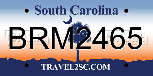 BRM2465 South Carolina License Plate