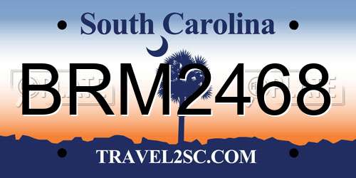 BRM2468 South Carolina License Plate