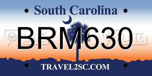 BRM630 South Carolina License Plate