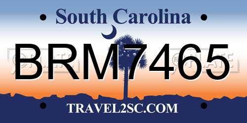 BRM7465 South Carolina License Plate