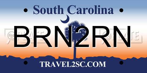 BRN2RN South Carolina License Plate