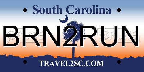 BRN2RUN South Carolina License Plate