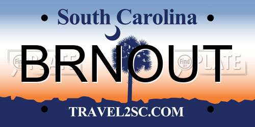 BRNOUT South Carolina License Plate