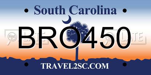 BRO450 South Carolina License Plate