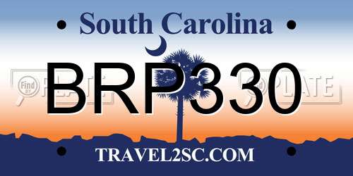 BRP330 South Carolina License Plate