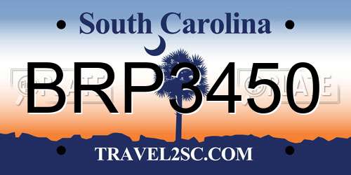 BRP3450 South Carolina License Plate