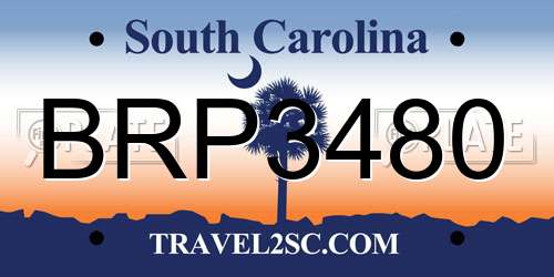 BRP3480 South Carolina License Plate