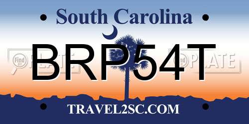 BRP54T South Carolina License Plate