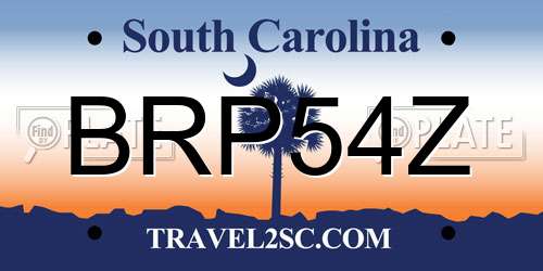 BRP54Z South Carolina License Plate