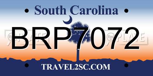 BRP7072 South Carolina License Plate