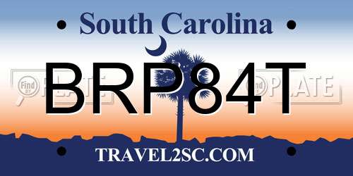 BRP84T South Carolina License Plate
