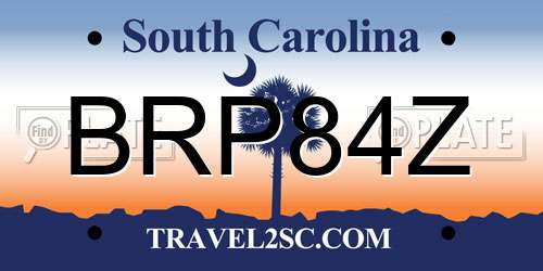 BRP84Z South Carolina License Plate