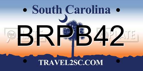 BRPB42 South Carolina License Plate