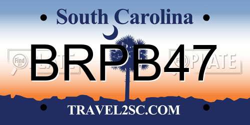 BRPB47 South Carolina License Plate