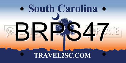 BRPS47 South Carolina License Plate