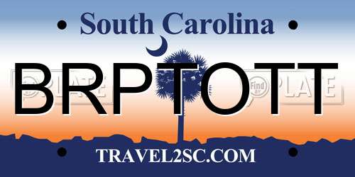 BRPTOTT South Carolina License Plate