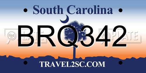 BRQ342 South Carolina License Plate