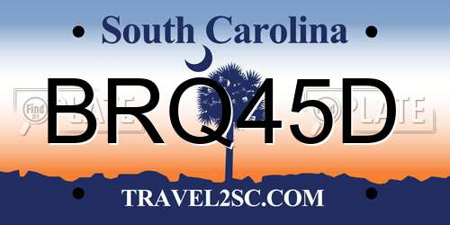 BRQ45D South Carolina License Plate