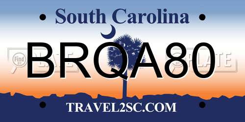 BRQA80 South Carolina License Plate