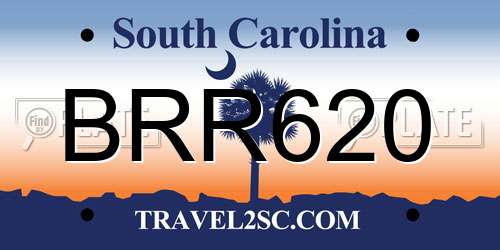 BRR620 South Carolina License Plate